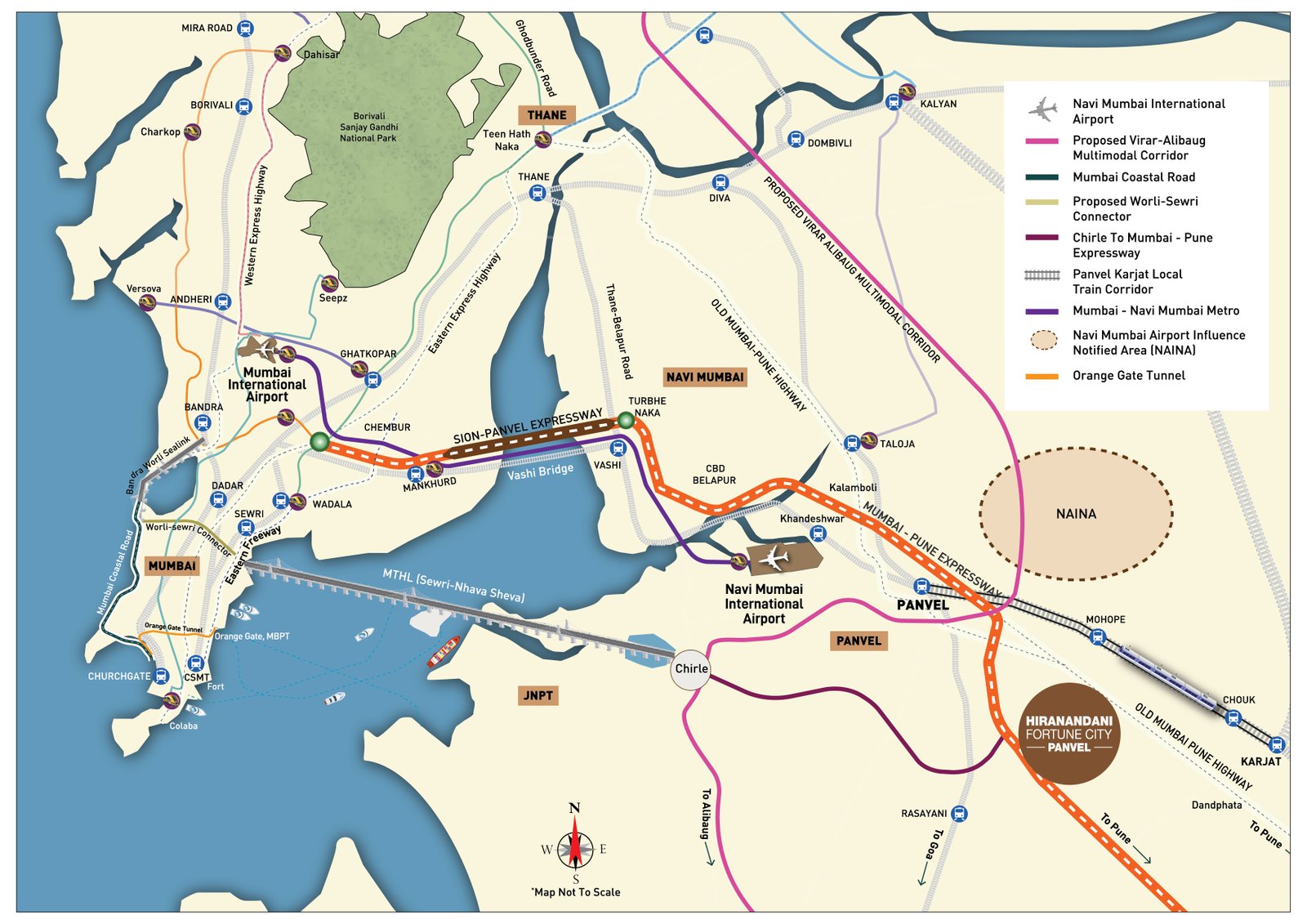 Hiranandani Fortune City Connectivity Map